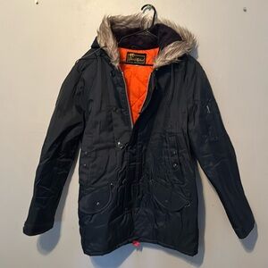 David Micheal navy blue heavy long winter coat